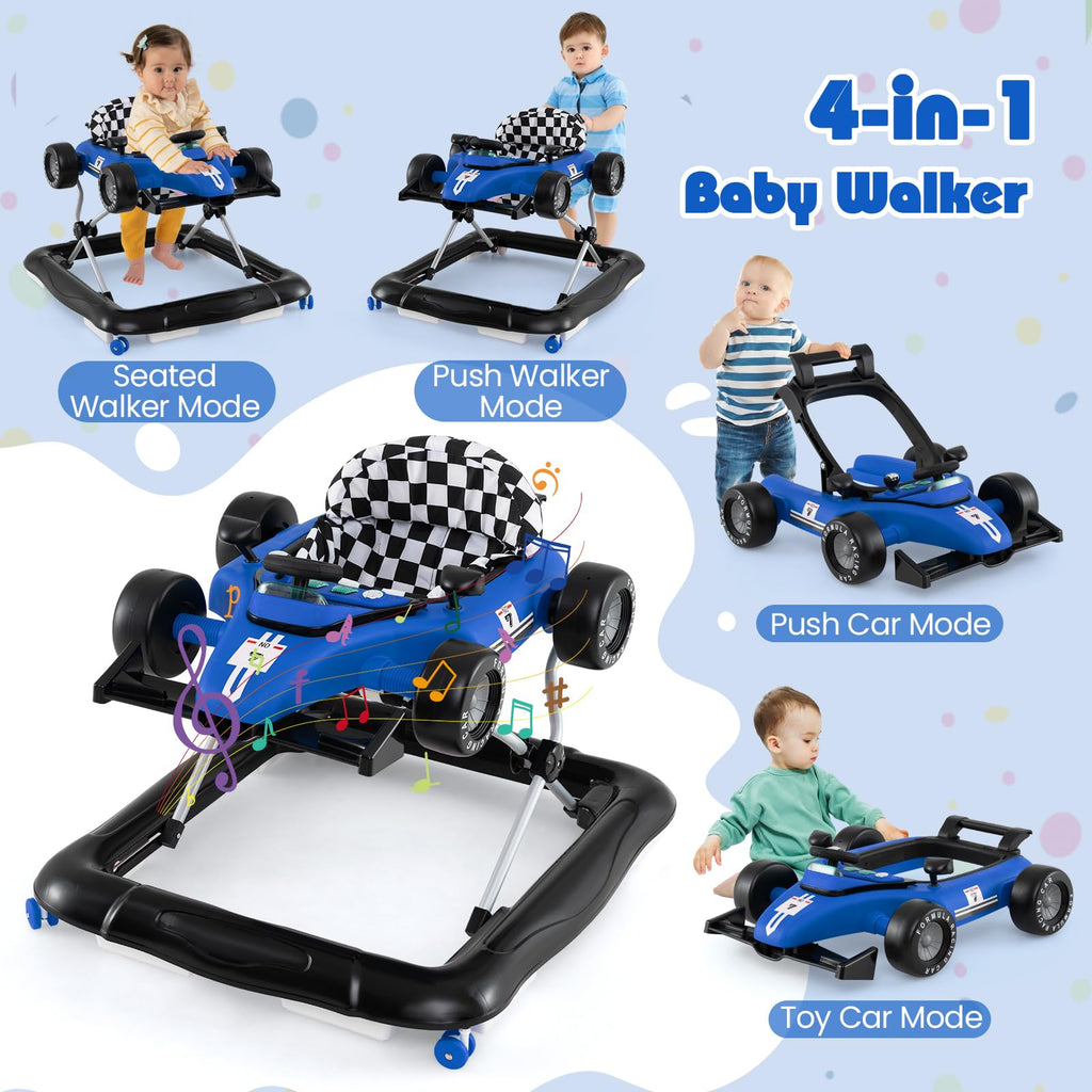 Foldable Baby Walker with Adjustable Heights and Wheels F471478