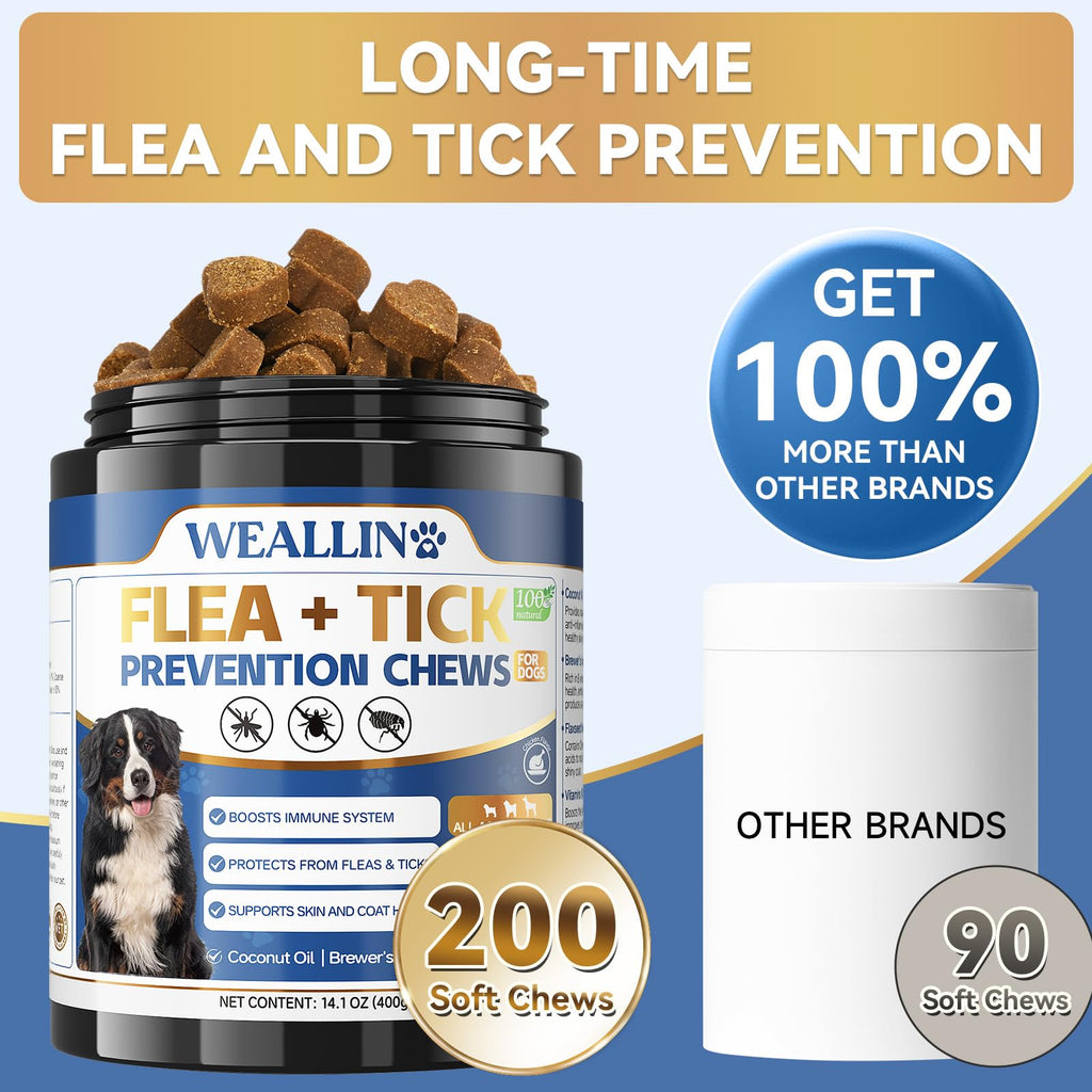 Flea and Tick Prevention for Dogs, 200 Chews I2613