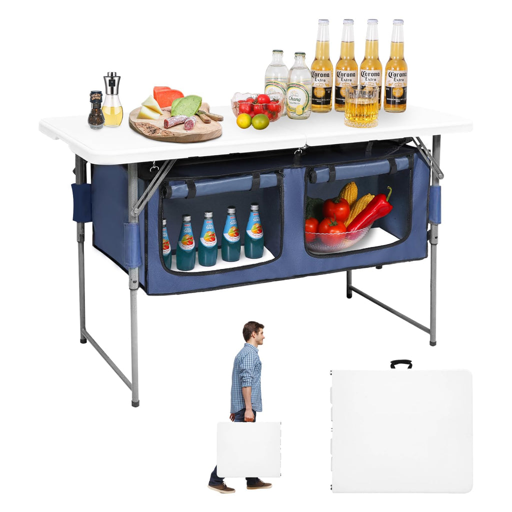 Foldable Camping Table with Storage X729