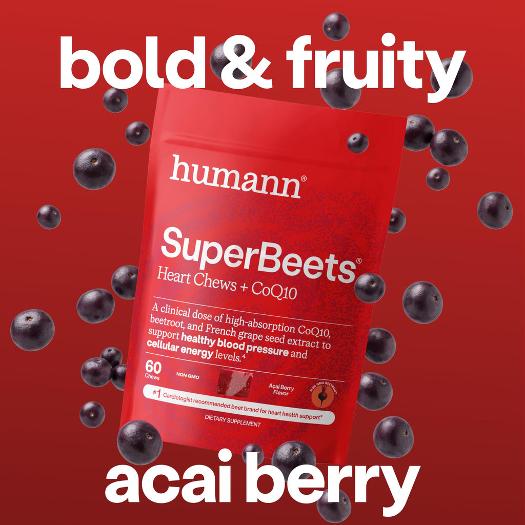 SuperBeets 5-in-1 Heart Chews 150mg CoQ10 60 Ct D692229