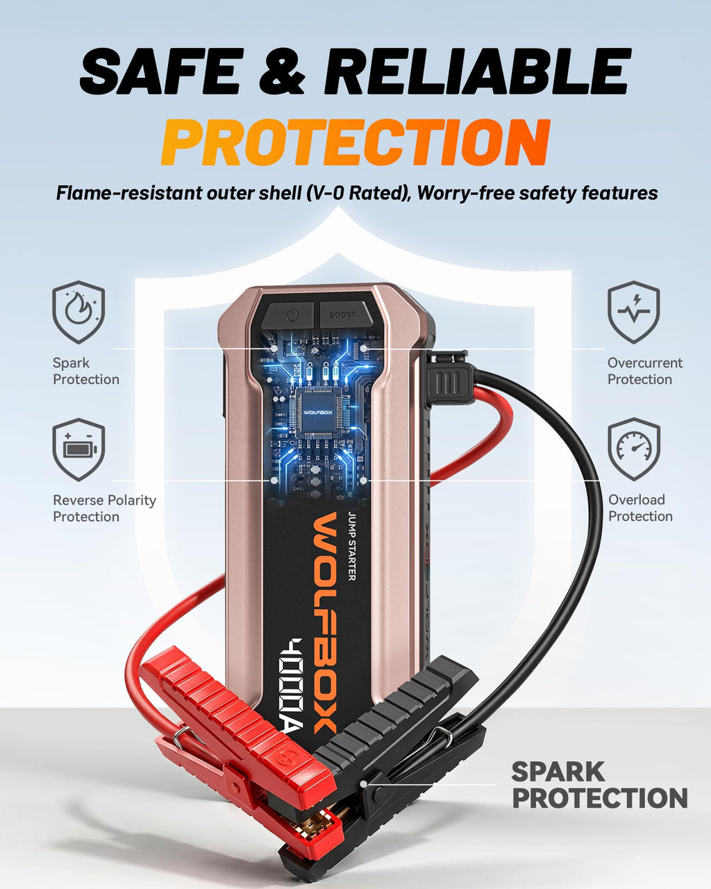 12V Pink Portable Car Jump Starter with 65W Quick Charger O819