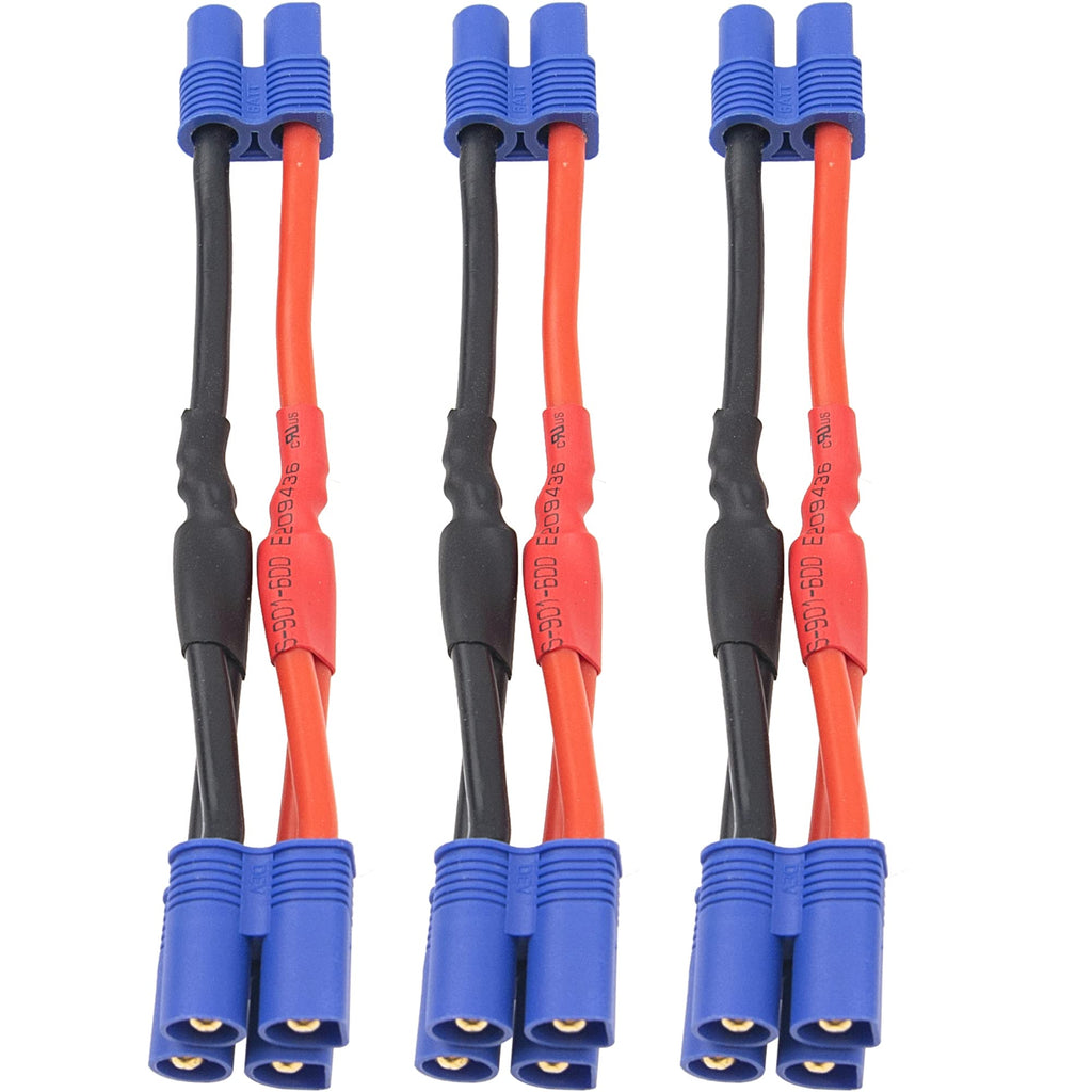 3Pcs 14AWG Silicone Y Splitter Cable Adapter 1 Female to 2 Male E1923