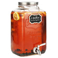 2 Gallon Glass Drink Dispenser with Stainless Steel Spigot and Lid S78390