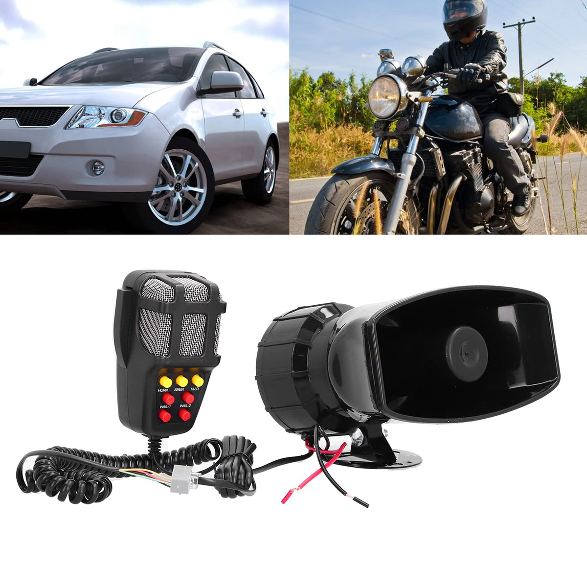 Car Siren Speaker Alarm Horn 7 Tone E289391