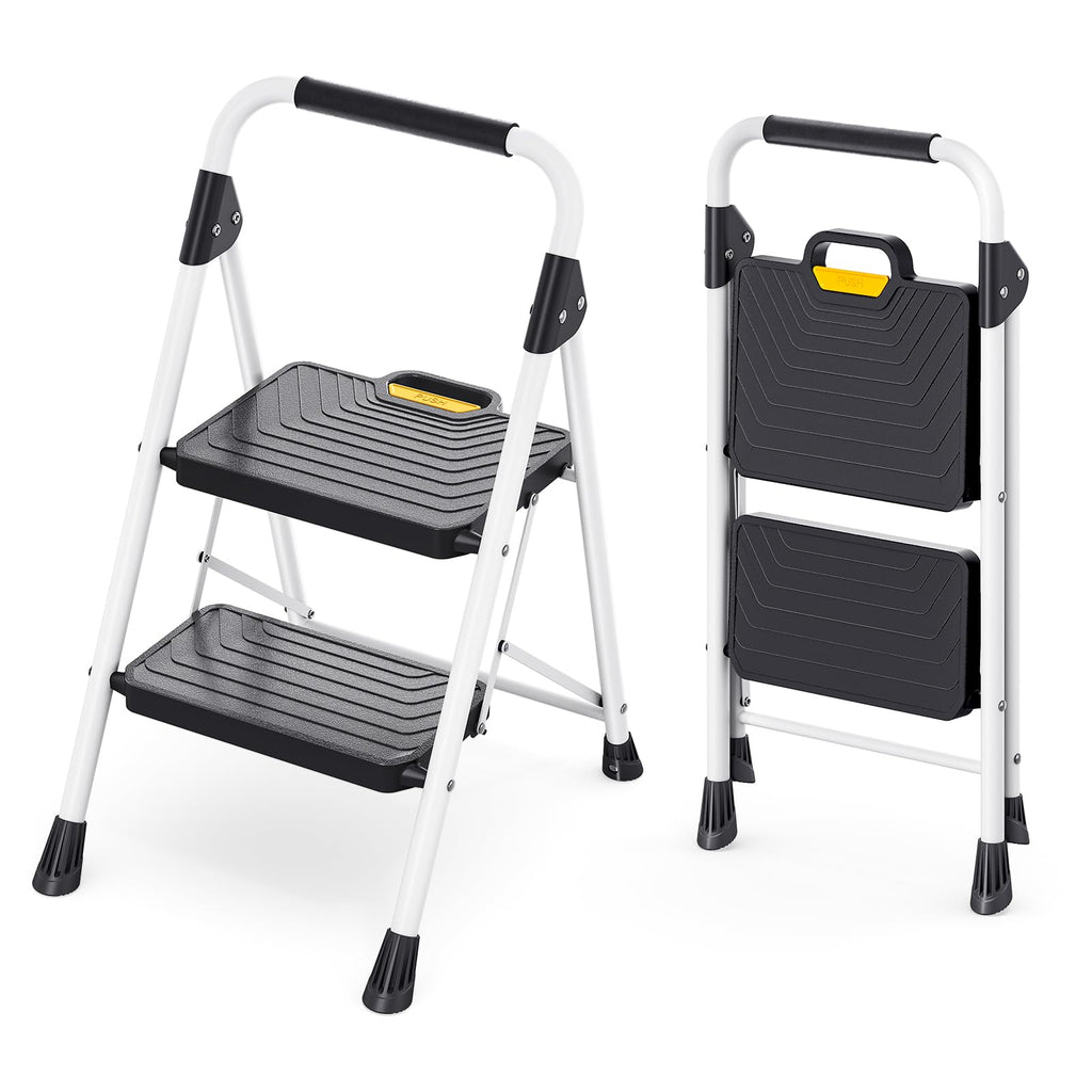 2 Step Folding Step Stool White F508