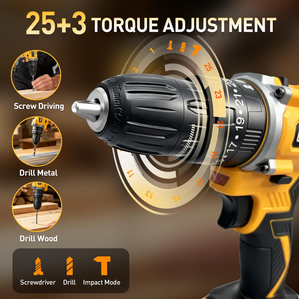 21V Cordless Drill Set with 2 Batteries and Charger Q96790