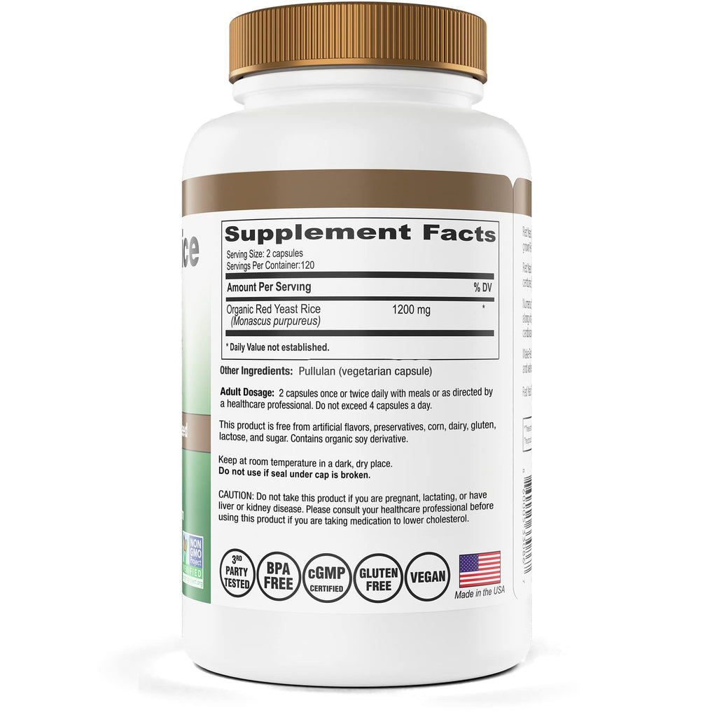 Red Yeast Rice 1200 mg 240 Capsules Y8283