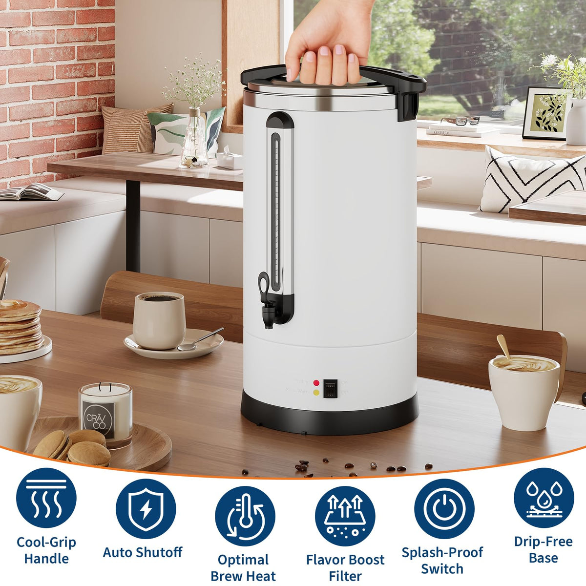 18L Stainless Steel Insulated Electric Coffee Urn M64610