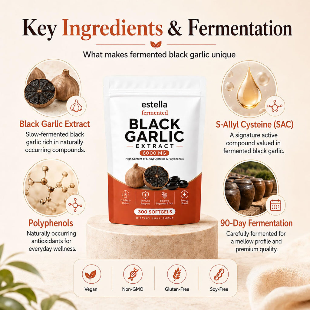 Fermented Black Garlic Extract Softgels, Vegan, Non-GMO, 300 Count A1213