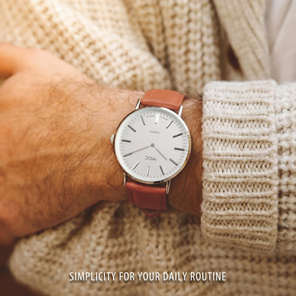 Minimalist Dress Watch Ultra Thin Leather Band P7605