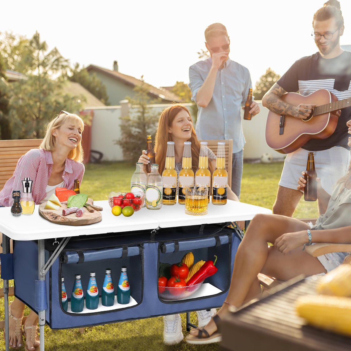 Foldable Camping Table with Storage X729