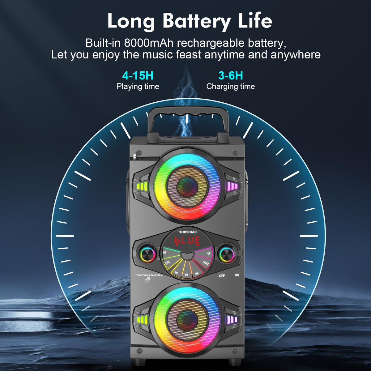60W Portable Bluetooth Speaker with Subwoofer F595