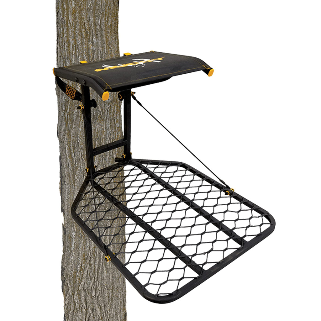 1-Person Tree Stand Platform & Set of 3 Climbing Sticks with Fold-Up Steps M304369