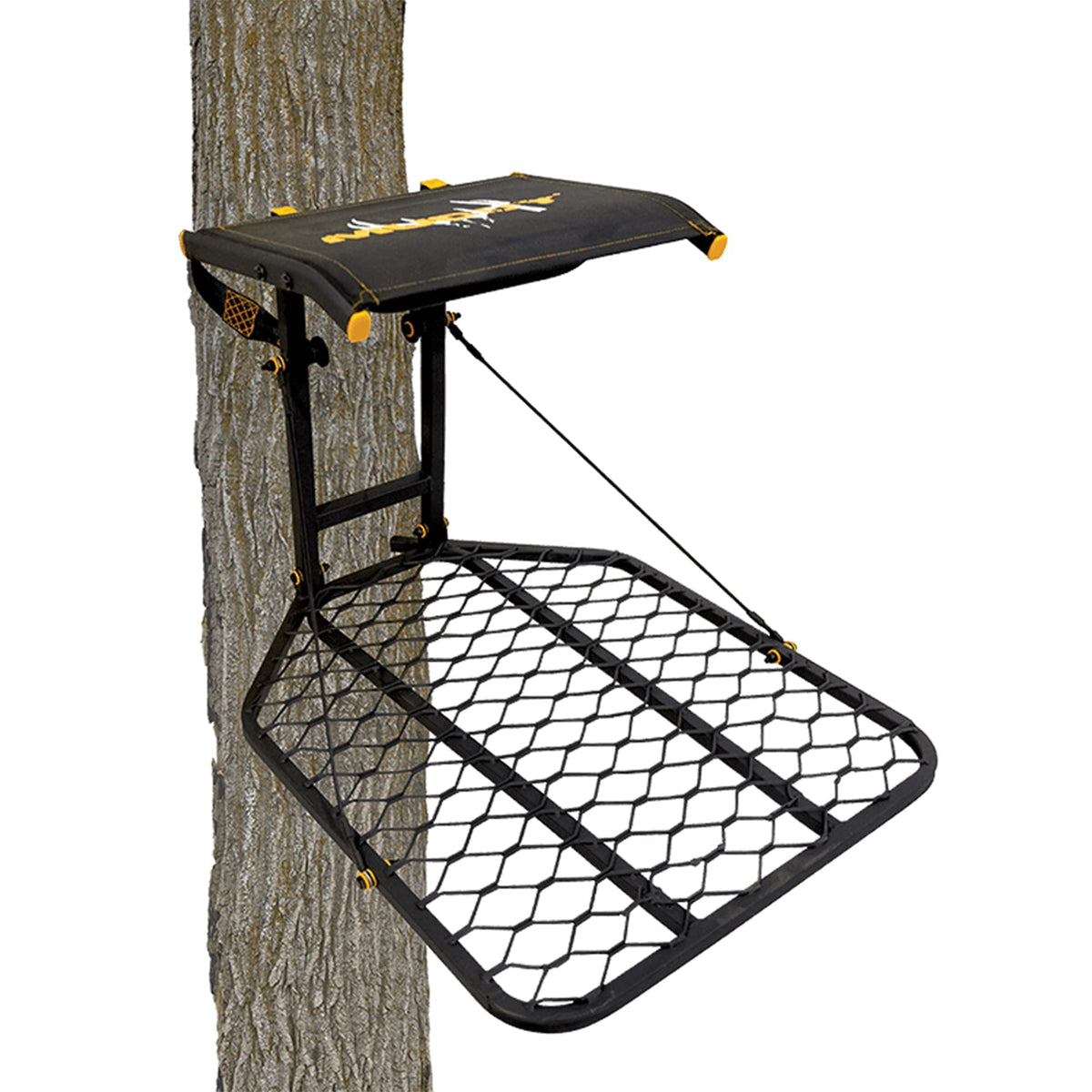 1-Person Tree Stand Platform & Set of 3 Climbing Sticks with Fold-Up Steps M304369