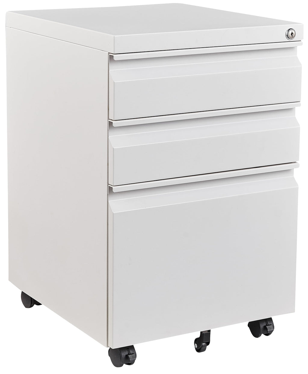 White 3 Drawer Metal File Cabinet with Lock Q582348
