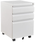 White 3 Drawer Metal File Cabinet with Lock Q582348