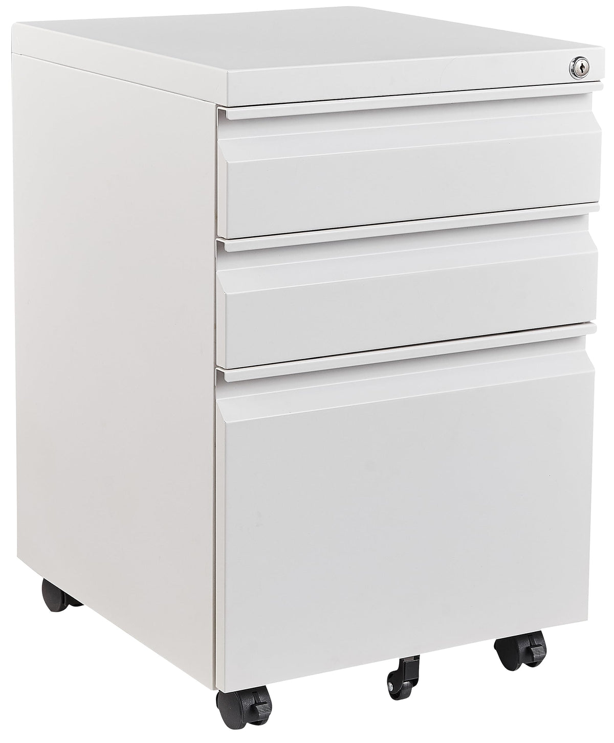 White 3 Drawer Metal File Cabinet with Lock Q582348