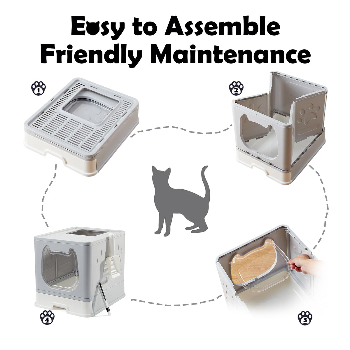Covered Litter Box with Lid and Scooper X166481