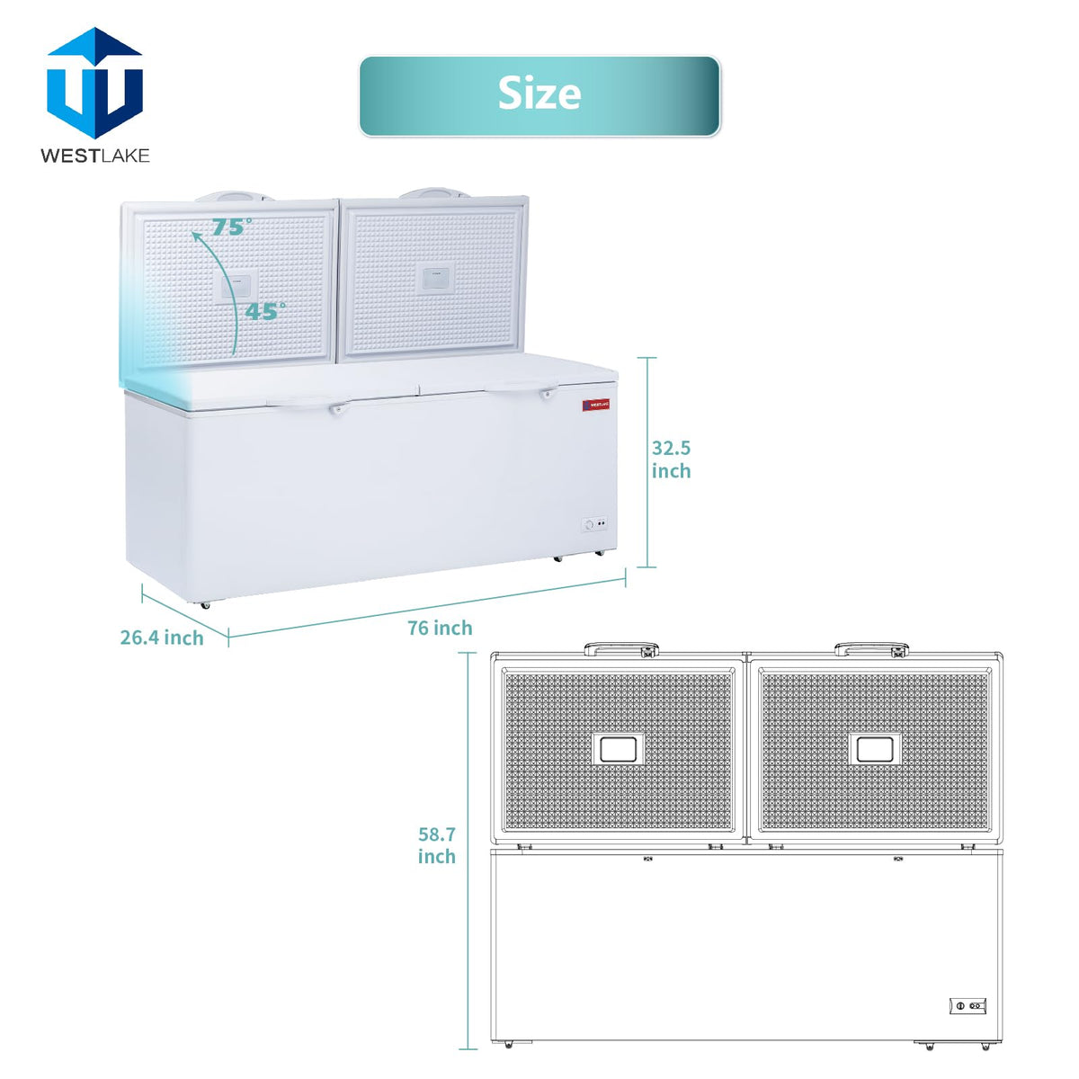 76"W Chest Freezer L874