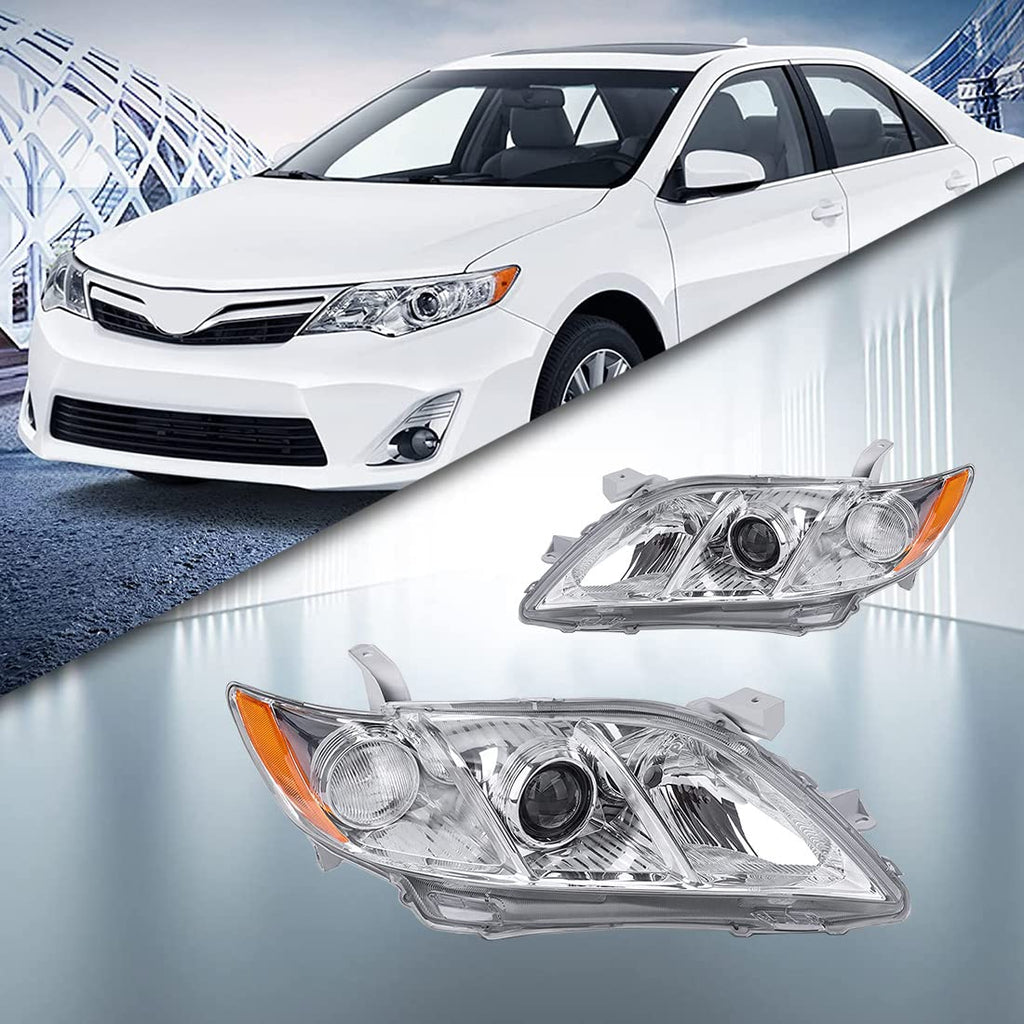Chrome Housing Amber Reflector Clear Lens Headlights R73966