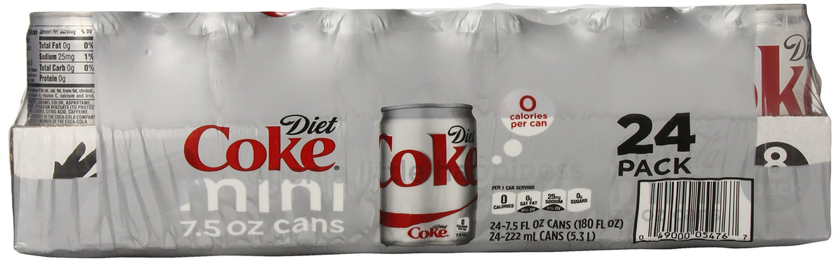 Diet Coke Mini-Cans, 7.5 fl oz (Pack of 24) B551285