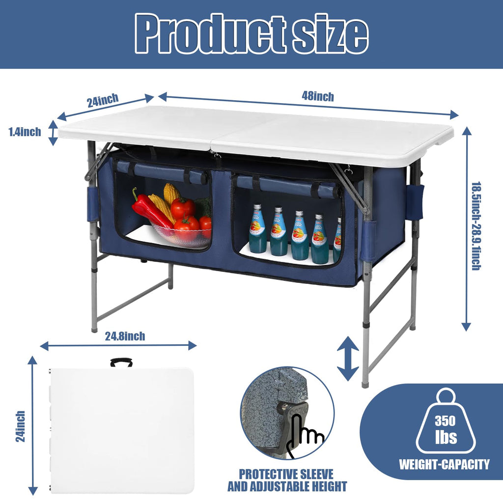Foldable Camping Table with Storage X729