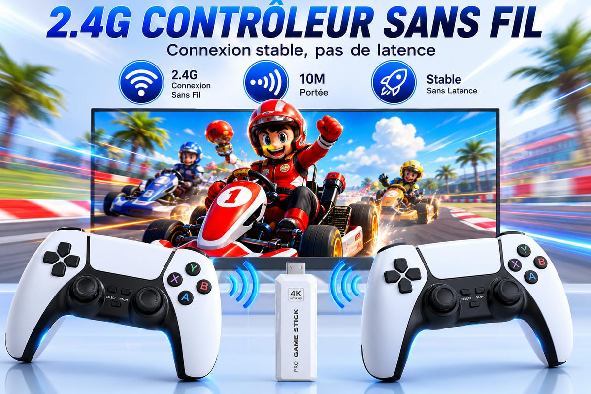 Wireless Retro Game Console Stick with 2.4G Controllers, 4K HDMI, 32G C6072