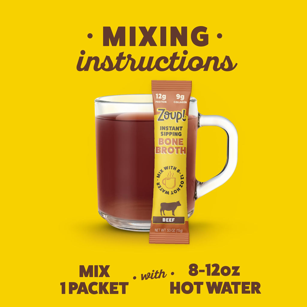 Instant Sipping Bone Broth Mix Beef 0.53 oz Pack of 30 R713397