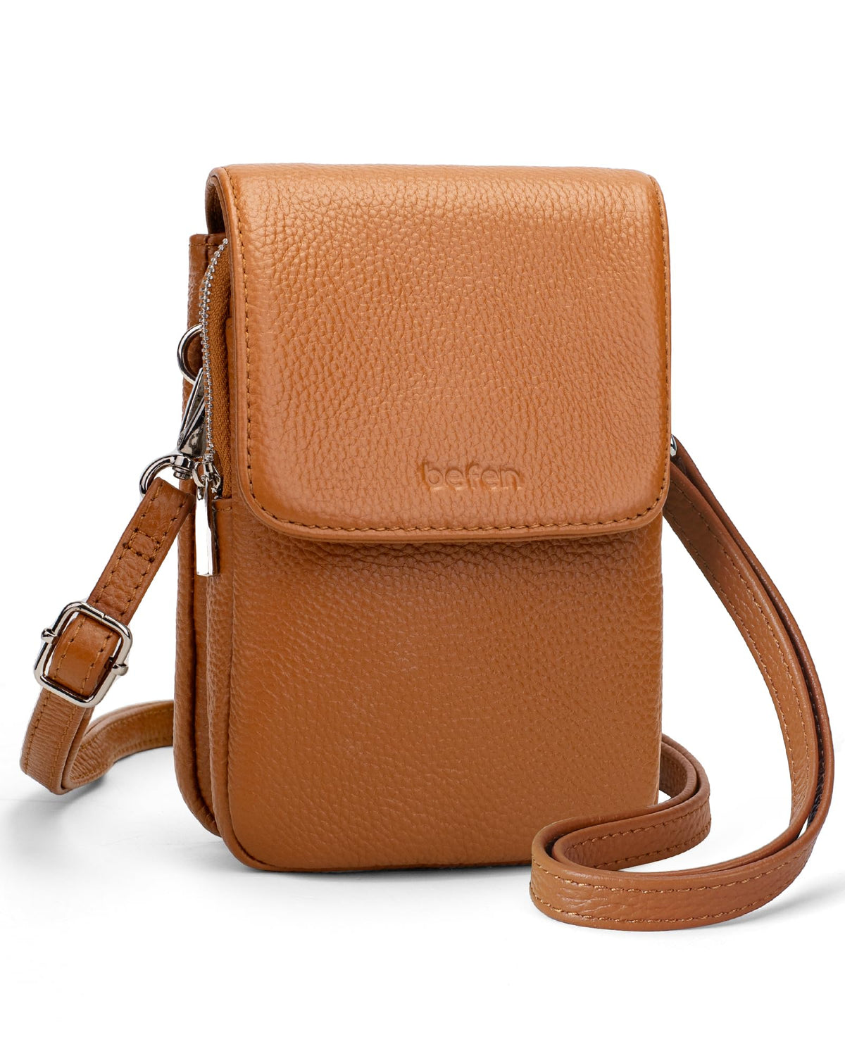 Genuine Leather Crossbody Bag with RFID Blocking Card Slots Z722