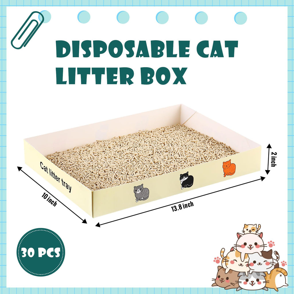 30 Pack Foldable Disposable Cat Litter Box C97774