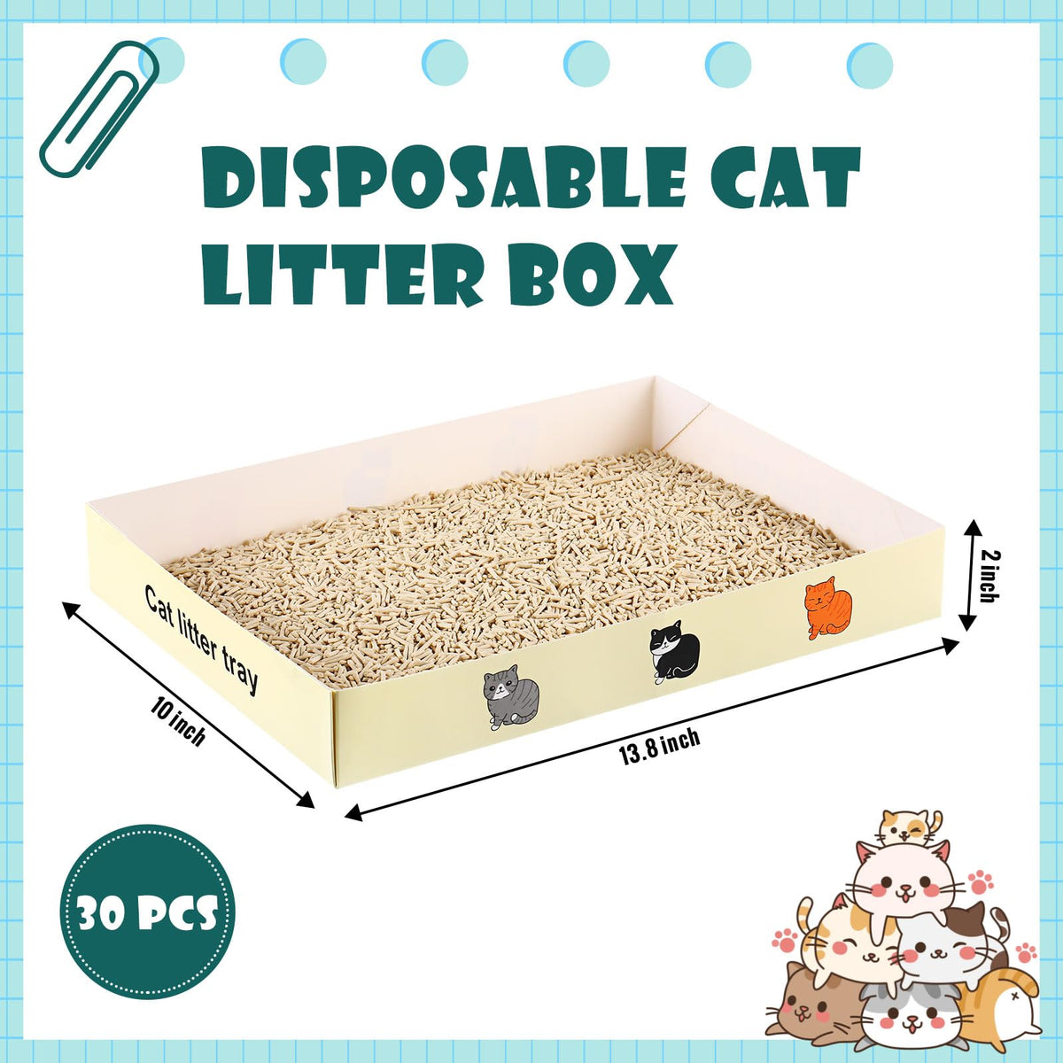 30 Pack Foldable Disposable Cat Litter Box C97774