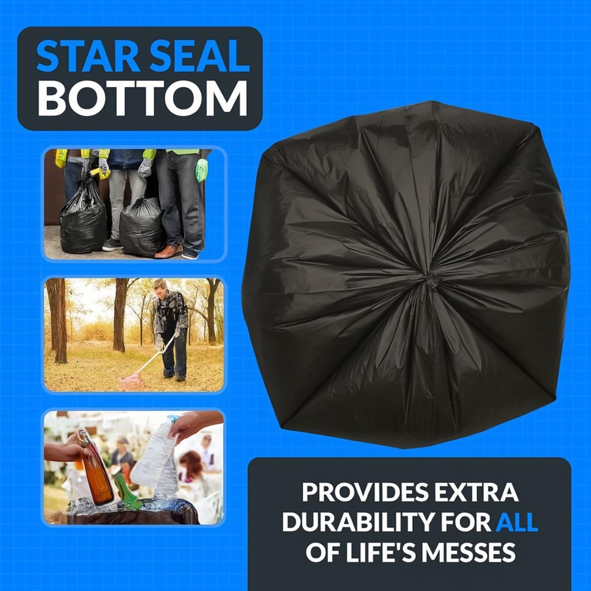 45 Gallon Black Heavy Duty Trash Bags R447