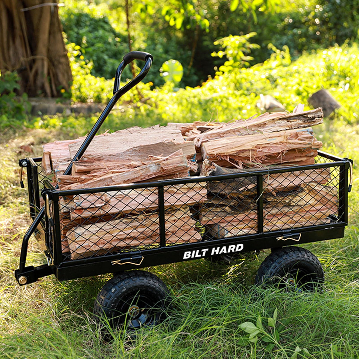 10" Flat Free Tires Steel Garden Cart with Rotating Handle R5219