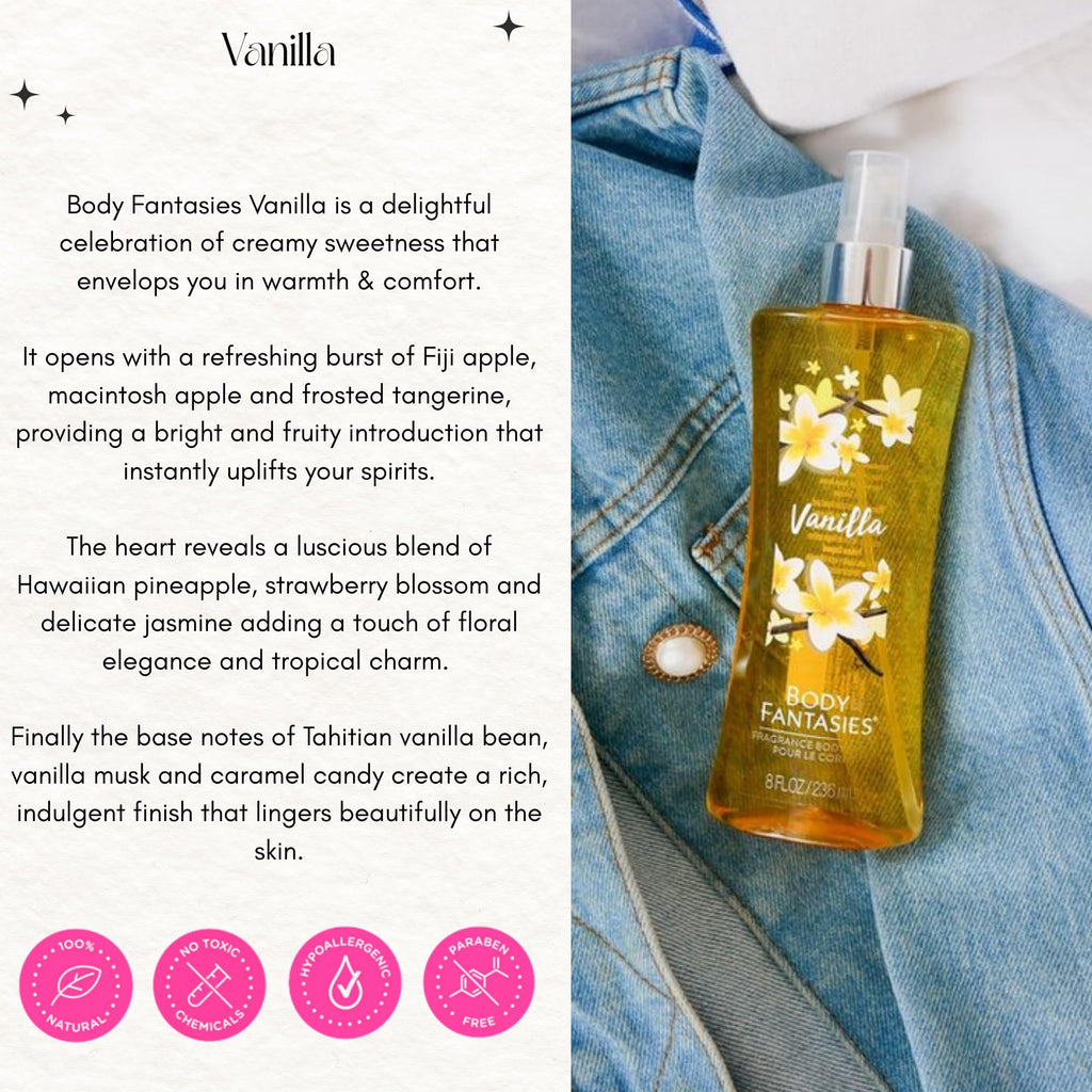 Vanilla Fragrance Body Spray 8 Ounce G290670
