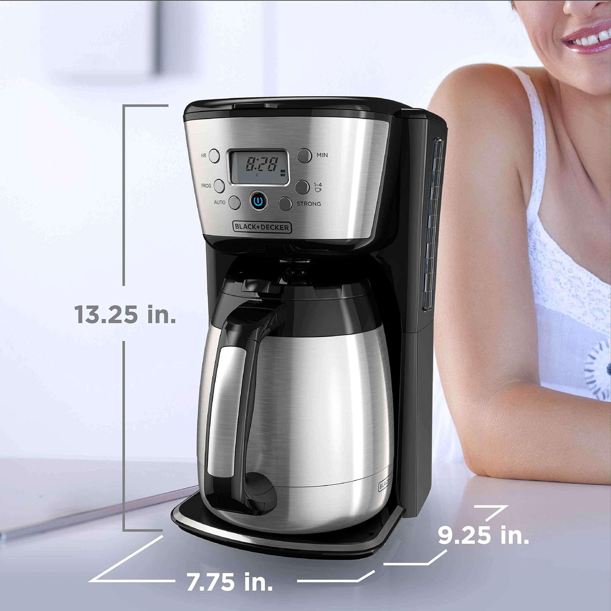 Black and Silver 12 Cup Programmable Thermal Coffee Maker Z897