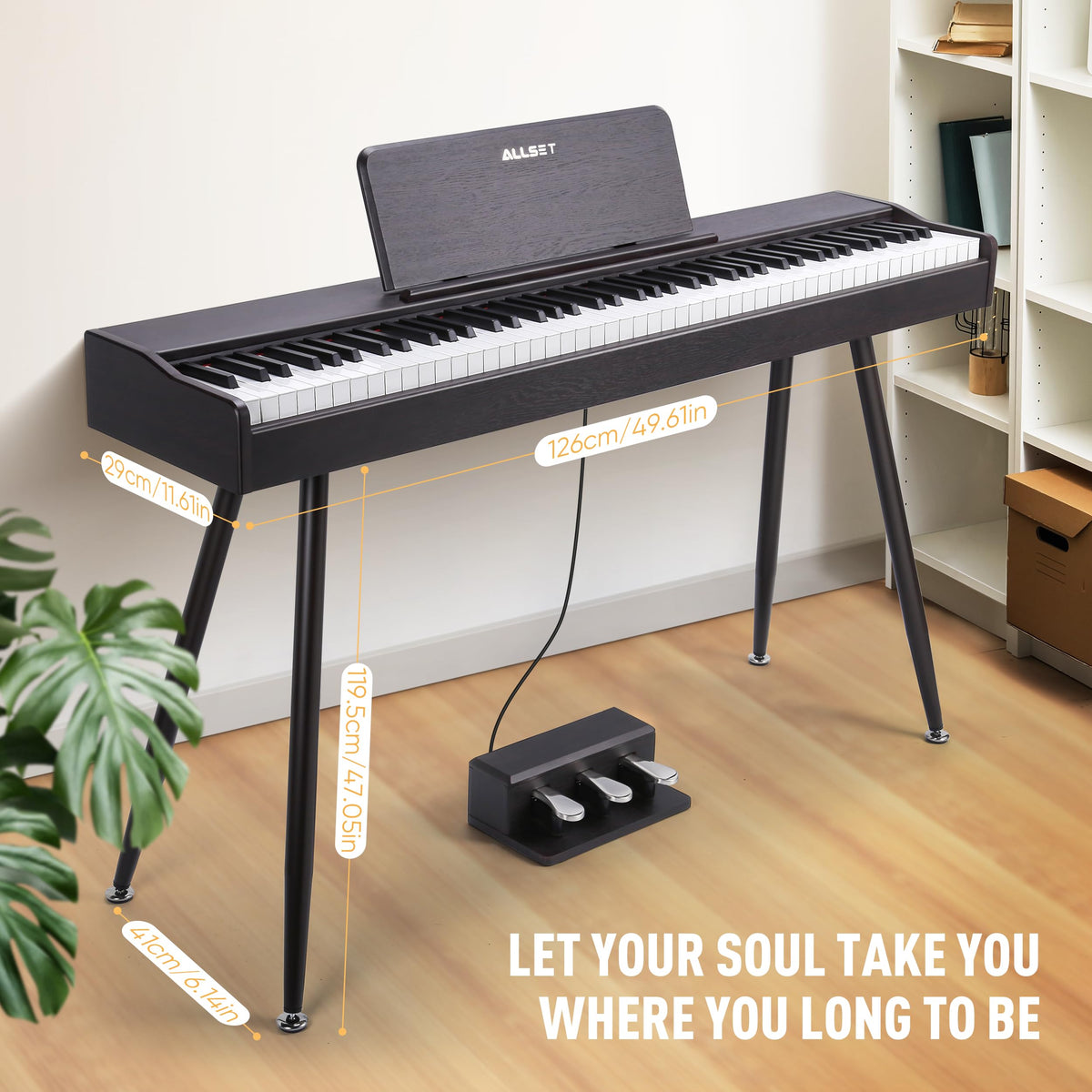 88 Key Weighted Hammer Action Digital Piano with 3-Pedal R9349