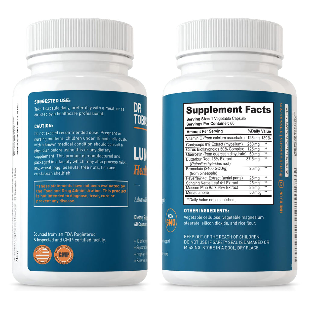 Omega 3 Fish Oil & Lung Health Supplements, 60 Capsules W322