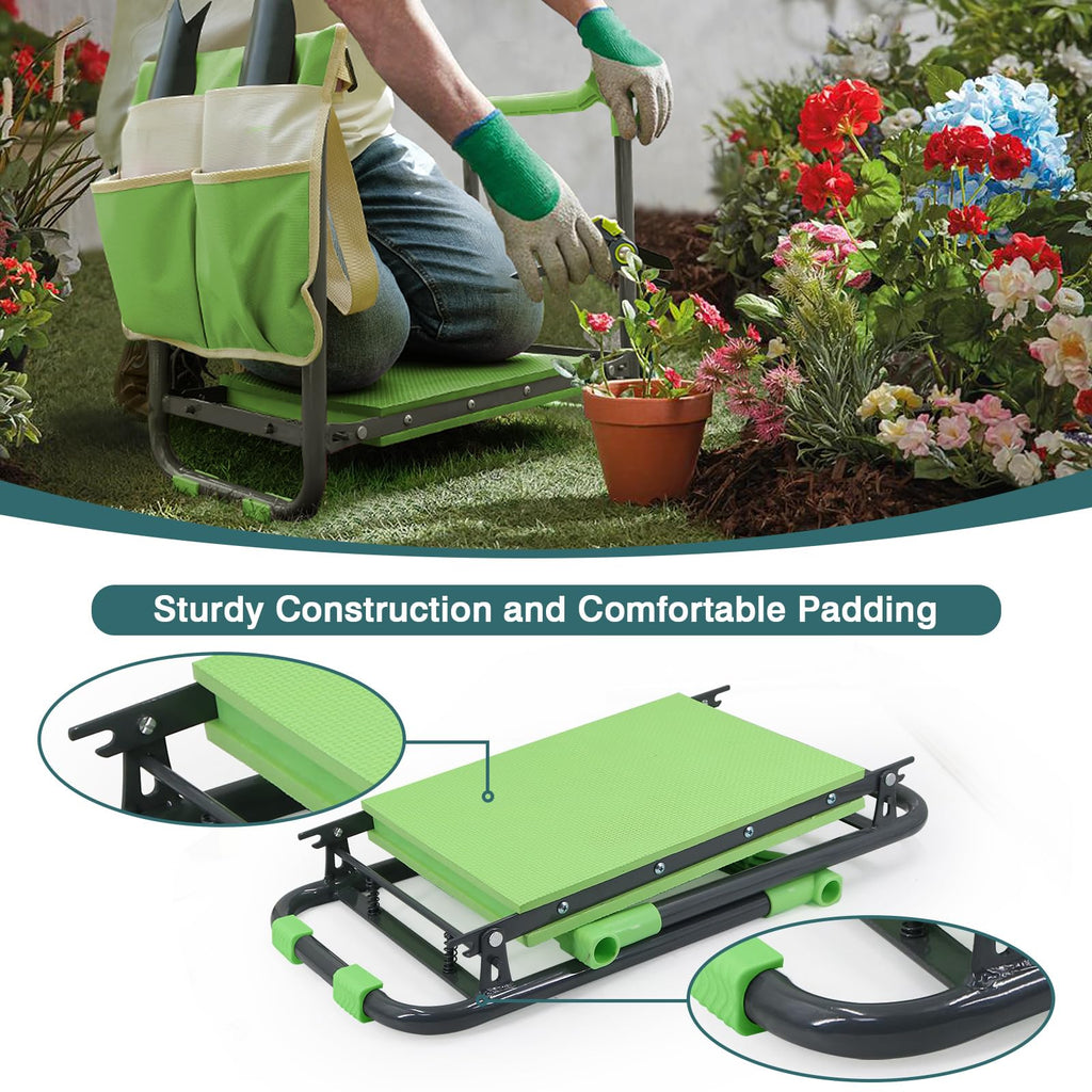 Foldable Garden Kneeler and Seat with Tool Storage Pouch S70644