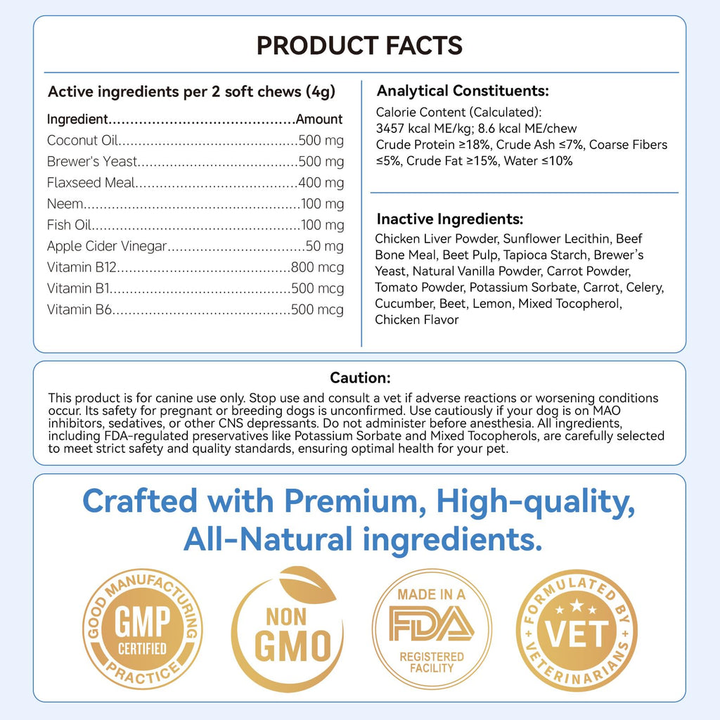 Flea and Tick Prevention for Dogs, 200 Chews I2613