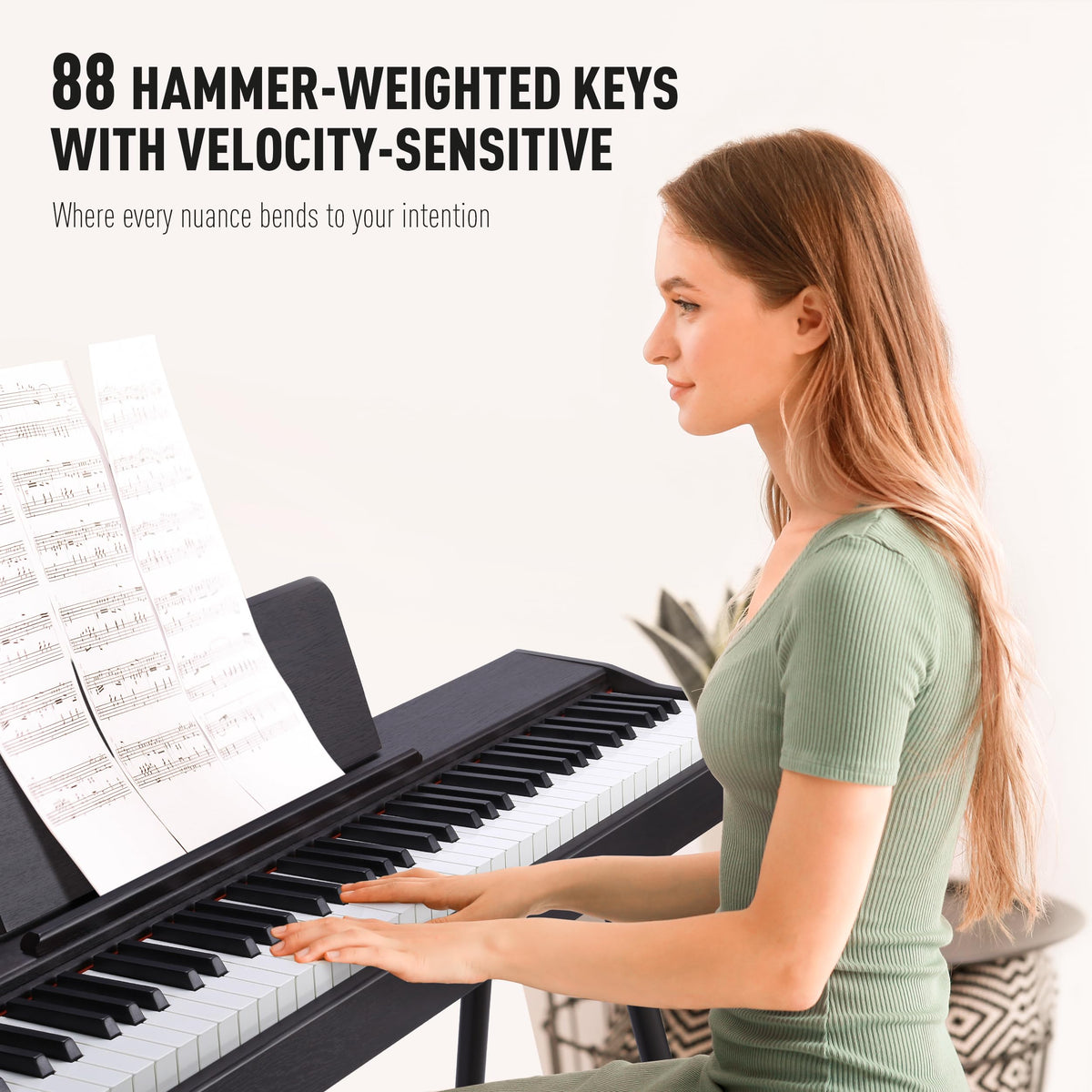 88 Key Weighted Hammer Action Digital Piano with 3-Pedal R9349