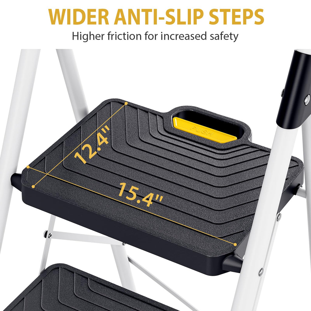 2 Step Folding Step Stool White F508