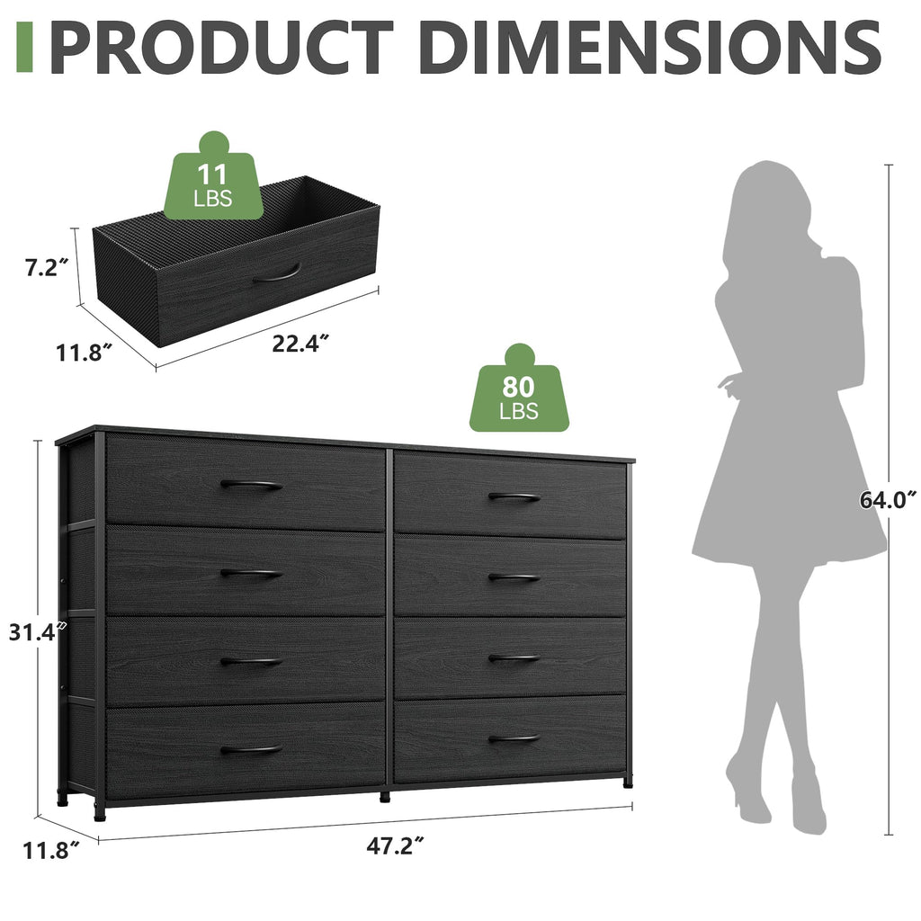 Wide 8 Drawer Dresser V68359