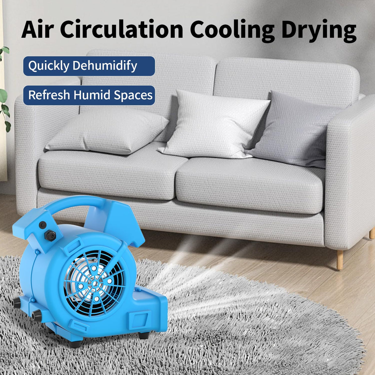 600 CFM Portable Air Mover Blower Fan with 3 Speeds L751