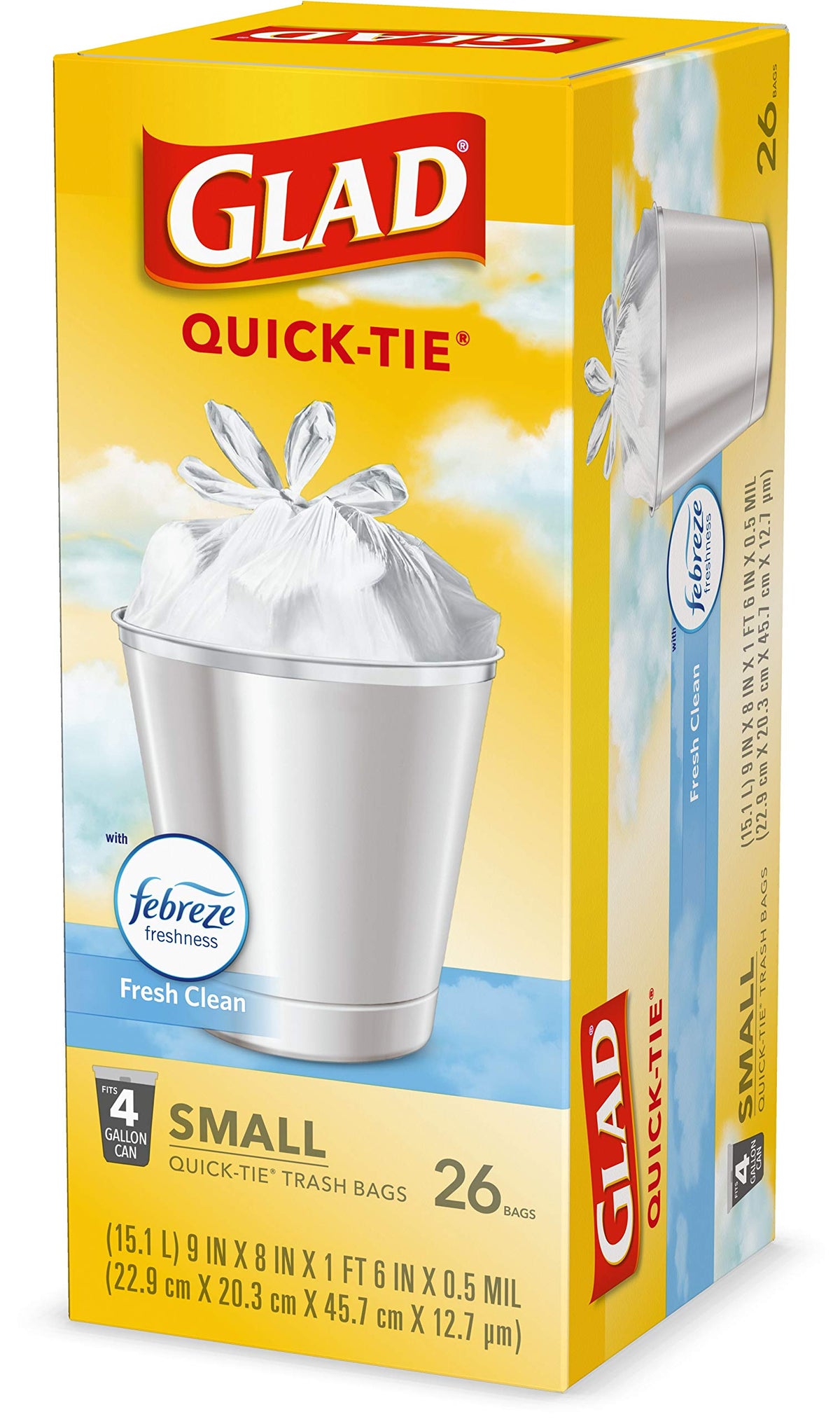 4 Gallon White Trash Bags, 26 Count (Pack of 6) Q129898