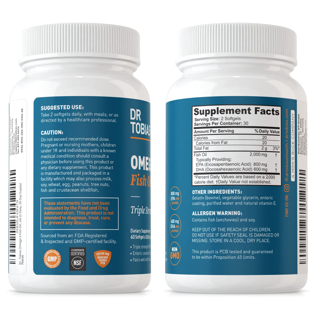 Omega 3 Fish Oil & Lung Health Supplements, 60 Capsules W322