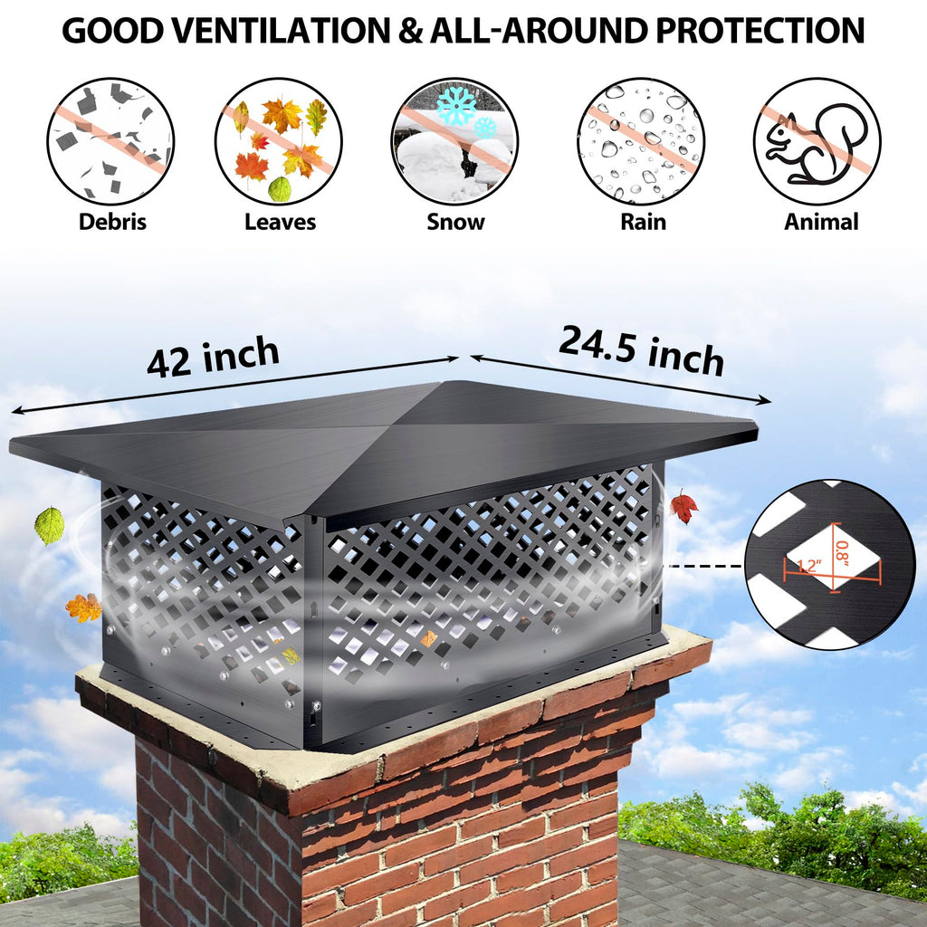 Black Alloy Steel Chimney Cap D476