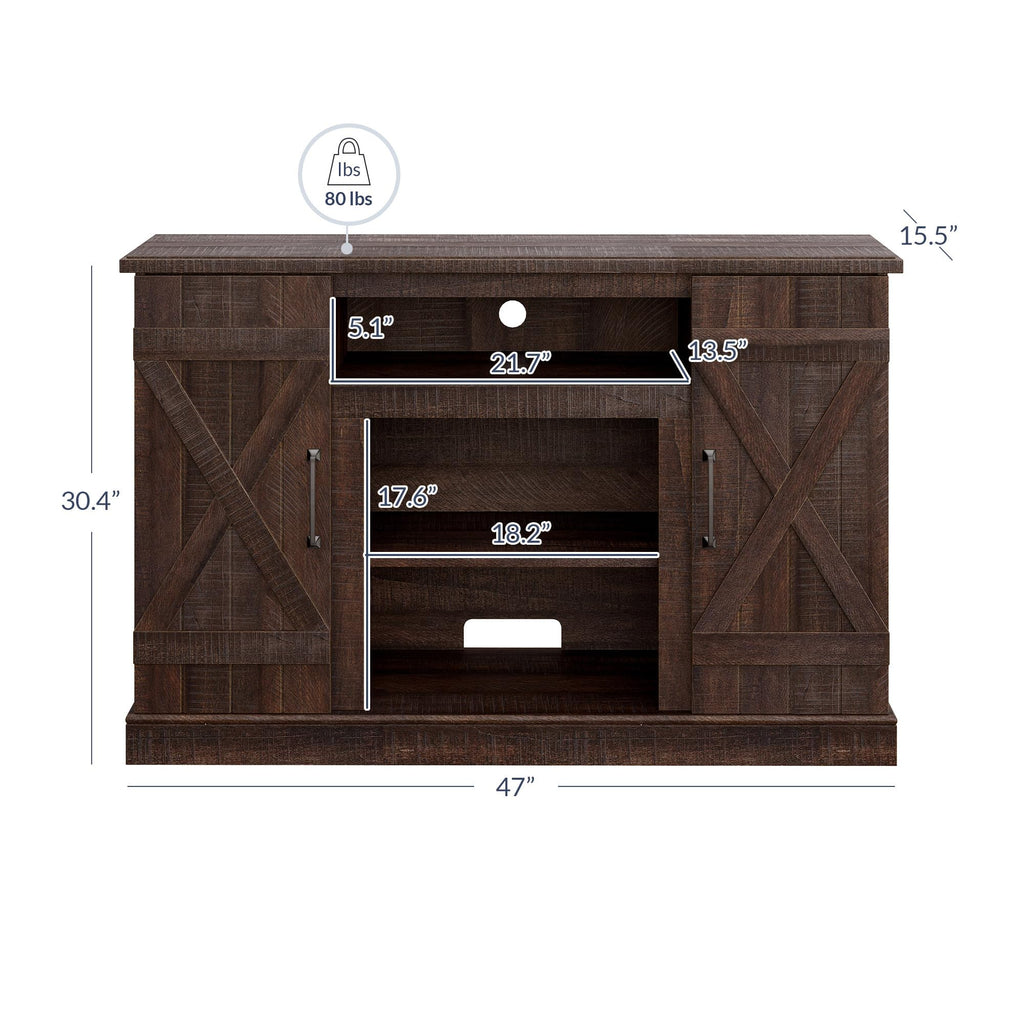 47" Espresso TV Stand & Media Entertainment Center A58613