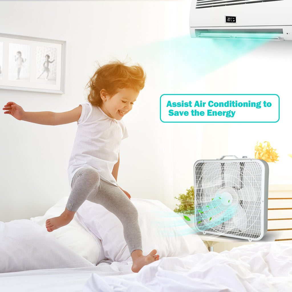 20'' 3-Speed Box Fan with Carry Handle V8235