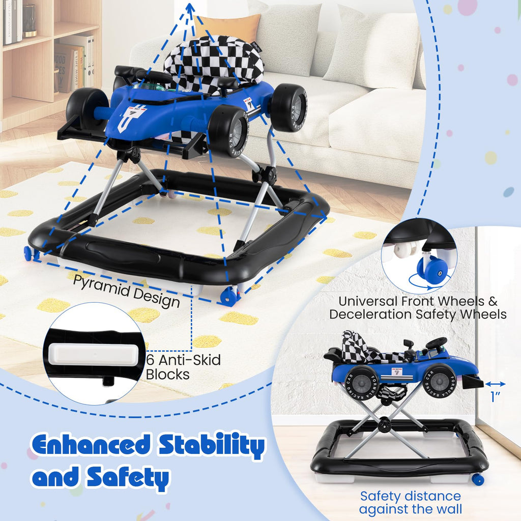 Foldable Baby Walker with Adjustable Heights and Wheels F471478