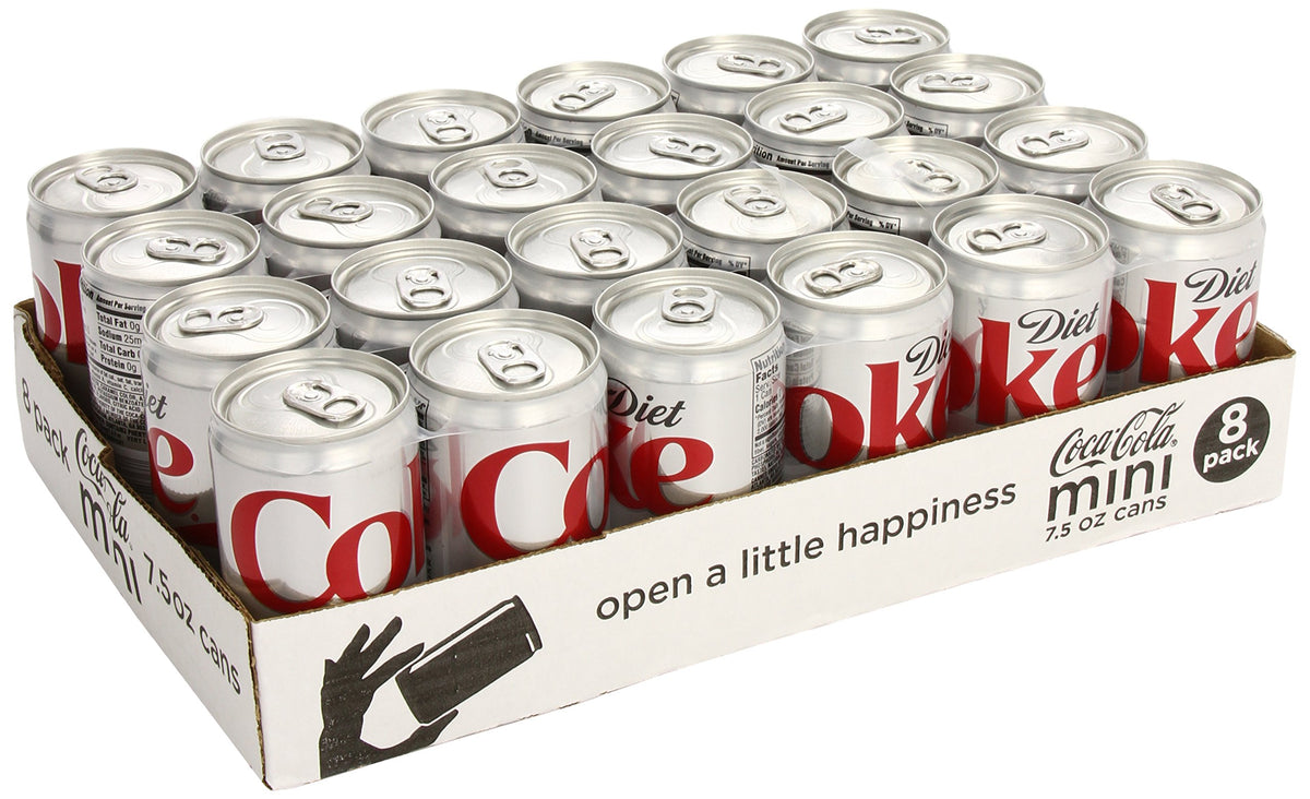 Diet Coke Mini-Cans, 7.5 fl oz (Pack of 24) B551285